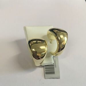 Sterling Silver .925 Gold Modern Polished Earrings